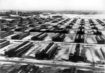 Aerial photo of Auschwitz II (Birkenau), 1944'© National Archives, Washington, DC